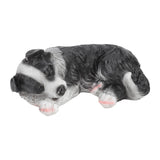 Puppy Statues Sculptures Synthetic Resin Waterproof Border Collie Statue Ornament for Garden Outdoor - Side View