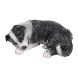 Puppy Statues Sculptures Synthetic Resin Waterproof Border Collie Statue Ornament for Garden Outdoor
