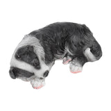 Puppy Statues Sculptures Synthetic Resin Waterproof Border Collie Statue Ornament for Garden Outdoor