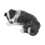 Puppy Statues Sculptures Synthetic Resin Waterproof Border Collie Statue Ornament for Garden Outdoor