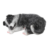 Puppy Statues Sculptures Synthetic Resin Waterproof Border Collie Statue Ornament for Garden Outdoor