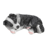 Puppy Statues Sculptures Synthetic Resin Waterproof Border Collie Statue Ornament for Garden Outdoor