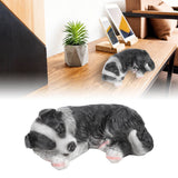 Puppy Statues Sculptures Synthetic Resin Waterproof Border Collie Statue Ornament for Garden Outdoor - Extra Image