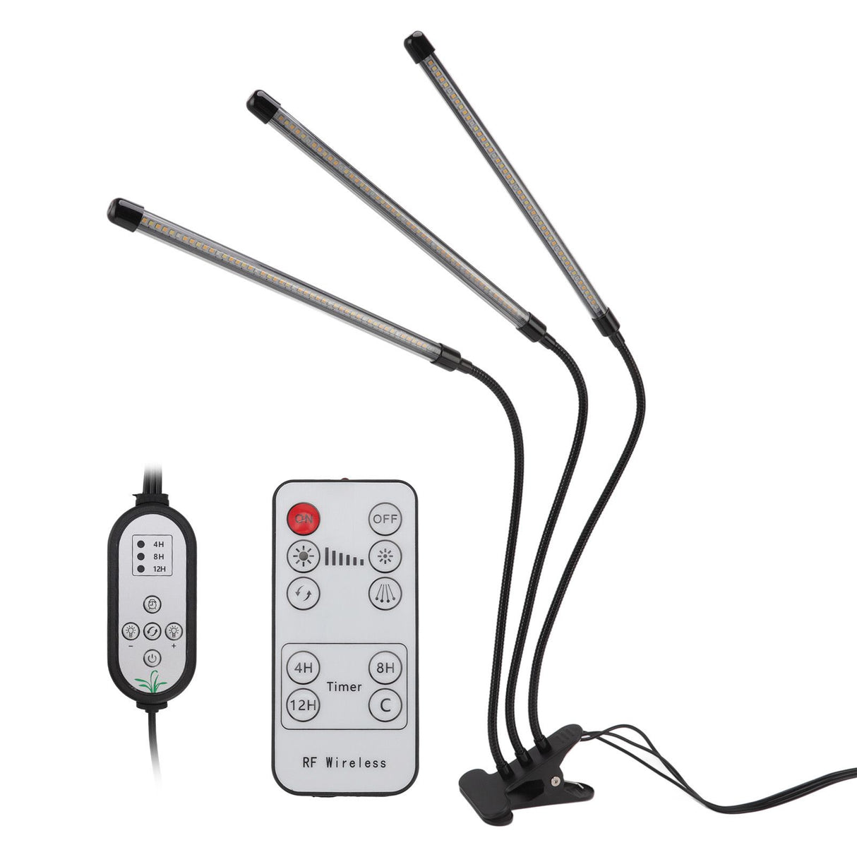 3 Head Clip Plant Light Full Spectrum Red White Warm Light 10 Level Dimmable USB LED Plant Growing Lamp with Timer