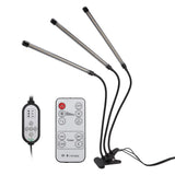 3 Head Clip Plant Light Full Spectrum Red White Warm Light 10 Level Dimmable USB LED Plant Growing Lamp with Timer