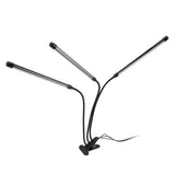 3 Head Clip Plant Light Full Spectrum Red White Warm Light 10 Level Dimmable USB LED Plant Growing Lamp with Timer