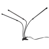 3 Head Clip Plant Light Full Spectrum Red White Warm Light 10 Level Dimmable USB LED Plant Growing Lamp with Timer - Top-Down View