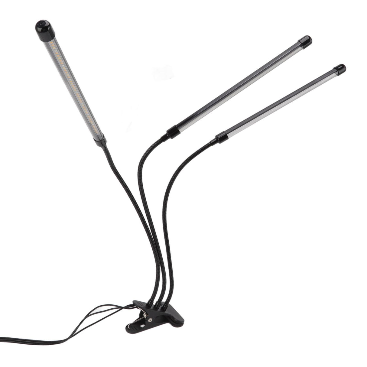 3 Head Clip Plant Light Full Spectrum Red White Warm Light 10 Level Dimmable USB LED Plant Growing Lamp with Timer