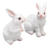One Pair Garden Statues Rabbit Synthetic Resin Outdoor Craft Sculpture for Home Patio