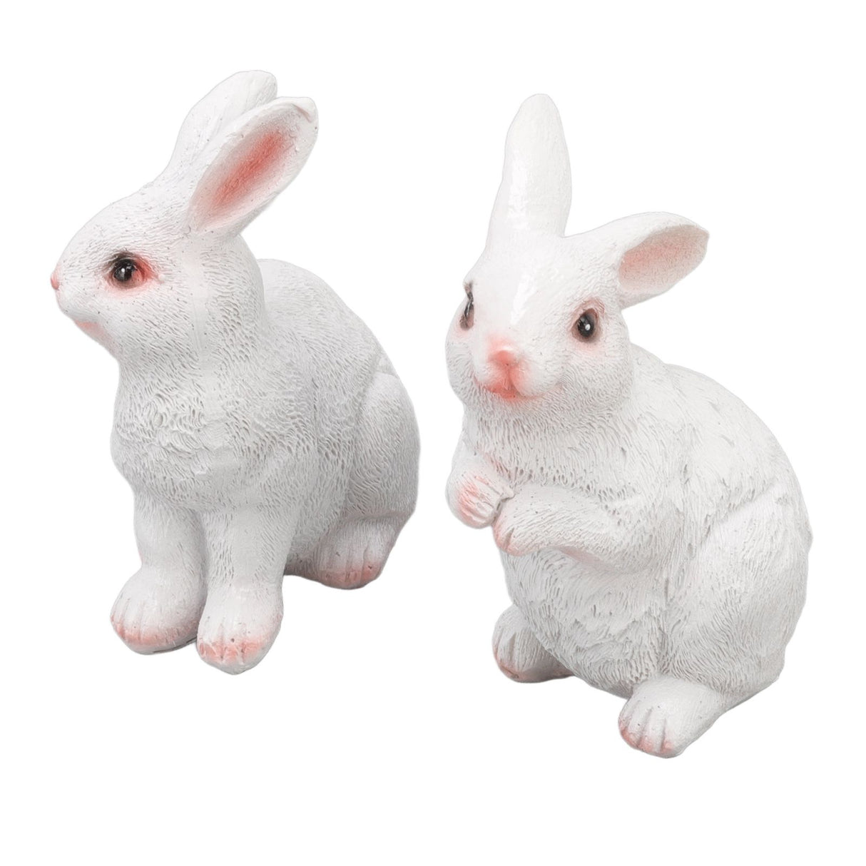 One Pair Garden Statues Rabbit Synthetic Resin Outdoor Craft Sculpture for Home Patio