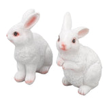 One Pair Garden Statues Rabbit Synthetic Resin Outdoor Craft Sculpture for Home Patio - Front View