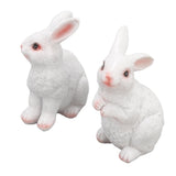 One Pair Garden Statues Rabbit Synthetic Resin Outdoor Craft Sculpture for Home Patio - Side View