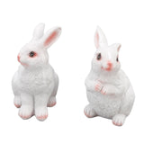 One Pair Garden Statues Rabbit Synthetic Resin Outdoor Craft Sculpture for Home Patio