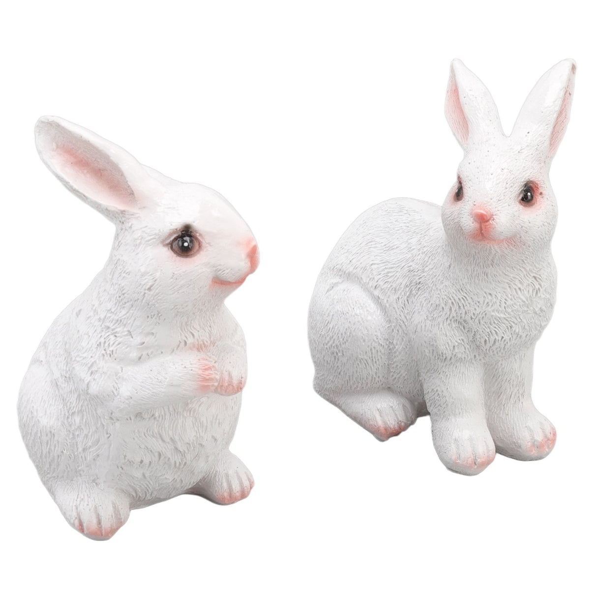 One Pair Garden Statues Rabbit Synthetic Resin Outdoor Craft Sculpture for Home Patio