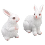 One Pair Garden Statues Rabbit Synthetic Resin Outdoor Craft Sculpture for Home Patio