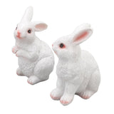One Pair Garden Statues Rabbit Synthetic Resin Outdoor Craft Sculpture for Home Patio - Close-Up Angle