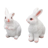 One Pair Garden Statues Rabbit Synthetic Resin Outdoor Craft Sculpture for Home Patio - Low Angle