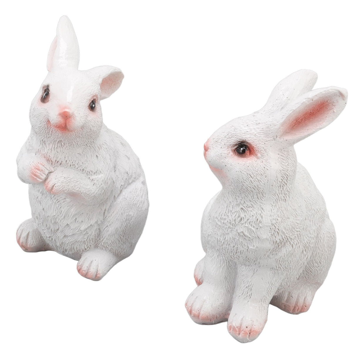One Pair Garden Statues Rabbit Synthetic Resin Outdoor Craft Sculpture for Home Patio