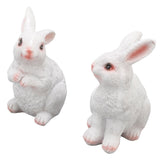 One Pair Garden Statues Rabbit Synthetic Resin Outdoor Craft Sculpture for Home Patio - Extra Image