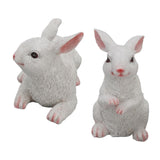 1 Pair Bunny Rabbit Ornaments Decorations Resin Art Craft Animal Model Sculpture Statue Figurine for Balcony Garden