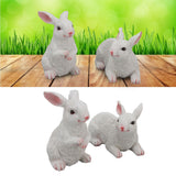 1 Pair Bunny Rabbit Ornaments Decorations Resin Art Craft Animal Model Sculpture Statue Figurine for Balcony Garden - Extra Image