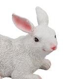 1 Pair Bunny Rabbit Ornaments Decorations Resin Art Craft Animal Model Sculpture Statue Figurine for Balcony Garden