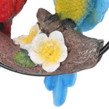 Garden Iron Ring Parrot Pendant Resin Bird Model Crafts Courtyard Balcony Decorations Small Red Blue Macaw - Extra Image