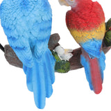 Garden Iron Ring Parrot Pendant Resin Bird Model Crafts Courtyard Balcony Decorations Small Red Blue Macaw