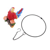 Hanging Iron Ring Parrots Resin Waterproof Exquisite Garden Hanging Parrot Statue Decor for Courtyard Balcony