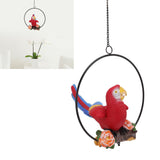 Hanging Iron Ring Parrots Resin Waterproof Exquisite Garden Hanging Parrot Statue Decor for Courtyard Balcony - Extra Image
