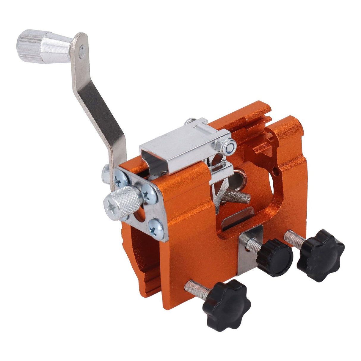 Portable Crank Chainsaw Sharpening Jig Stainless Steel Chainsaw Tooth Blade Grinder Precise Sharpening Kit for Repairing