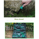 Potted Plant Pruning Shovel Kit Garden Planting Weeding Set Bonsai Trimming Garden Tools Green 10 PCS