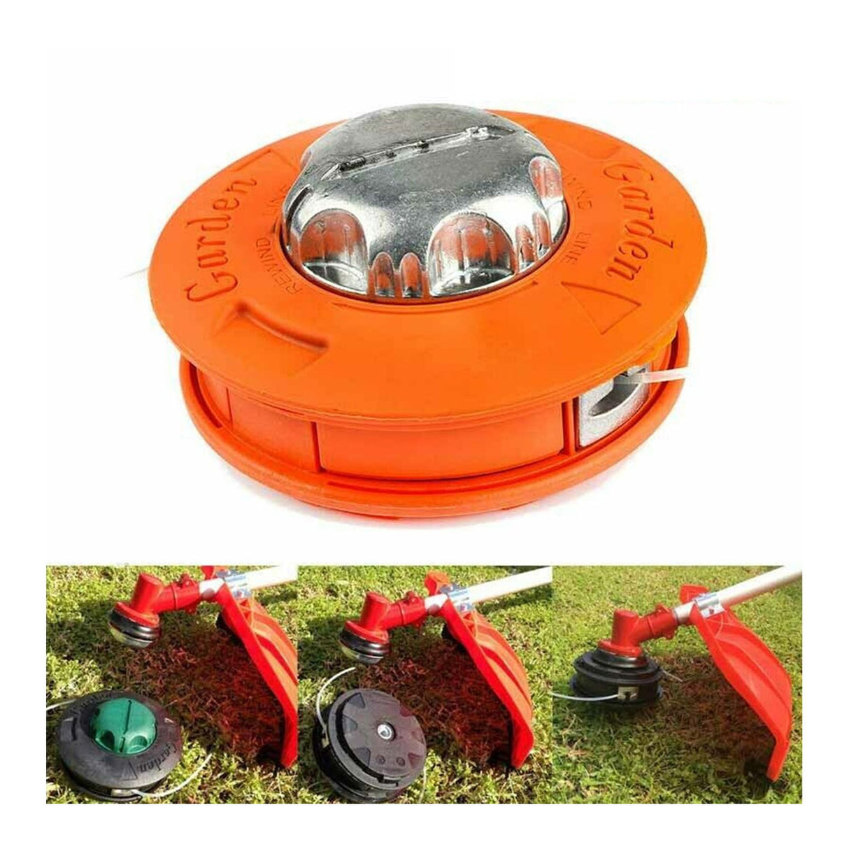 Lawn Mower Trimmer Head Dismantle Free Plastic Aluminum Trimming Head for Garden Mowing Machine Orange