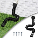 Rain Gutter Downspout Extensions Flexible Universal Drain Downspout Extender Drainage Connector Extendable From 20in to 29in Black