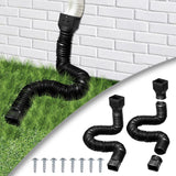 Rain Gutter Downspout Extensions Flexible Universal Drain Downspout Extender Drainage Connector Extendable From 20in to 29in Black