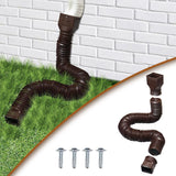 Rain Gutter Downspout Extensions Flexible Universal Drain Downspout Extender Drainage Connector Extendable From 20in to 29in Brown