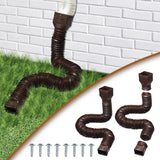 Rain Gutter Downspout Extensions Flexible Universal Drain Downspout Extender Drainage Connector Extendable From 20in to 29in Brown