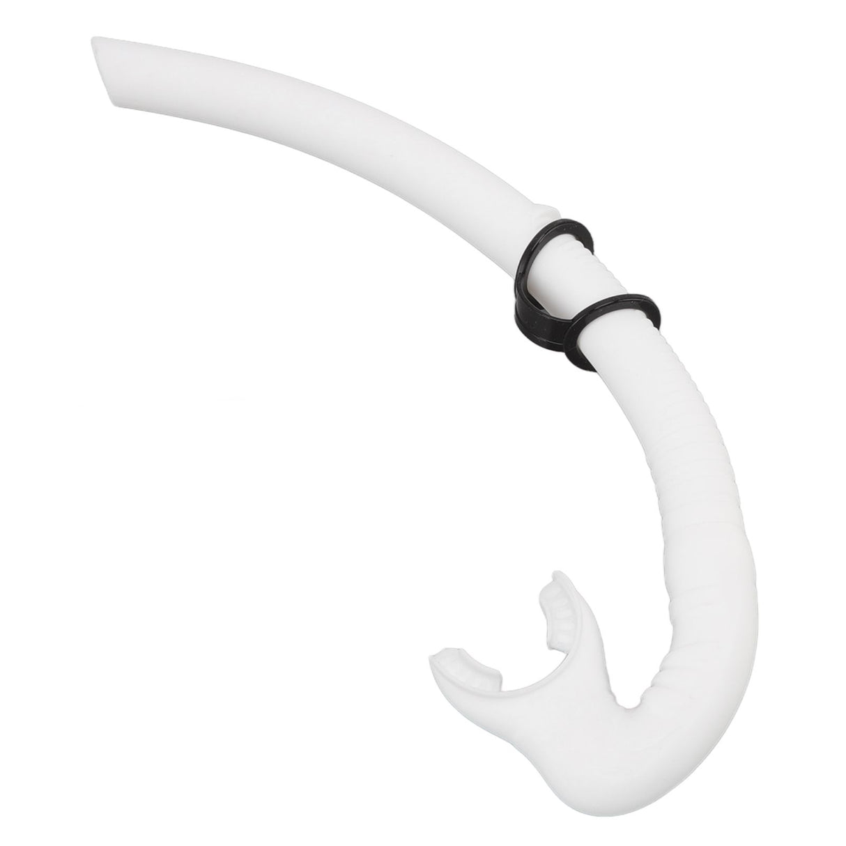 Diving Breathing Tube Foldable Soft Mouthpiece Silicone Freediving Snorkel for Spearfishing Swimming Snorkeling White