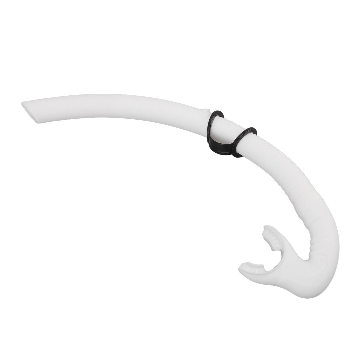 Diving Breathing Tube Foldable Soft Mouthpiece Silicone Freediving Snorkel for Spearfishing Swimming Snorkeling White