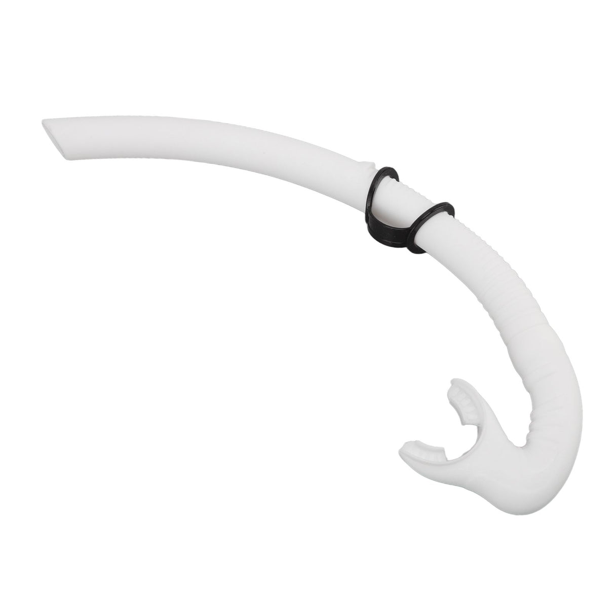 Diving Breathing Tube Foldable Soft Mouthpiece Silicone Freediving Snorkel for Spearfishing Swimming Snorkeling White