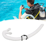 Diving Breathing Tube Foldable Soft Mouthpiece Silicone Freediving Snorkel for Spearfishing Swimming Snorkeling White - Extra Image