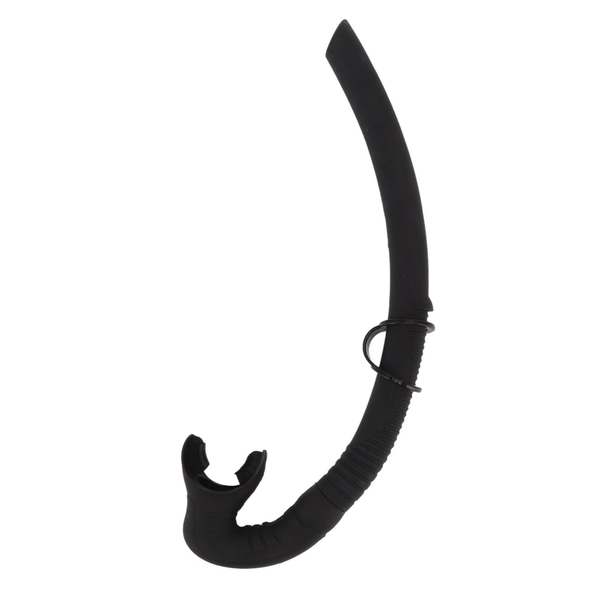 Diving Breathing Tube Foldable Soft Mouthpiece Silicone Freediving Snorkel for Spearfishing Swimming Snorkeling Black