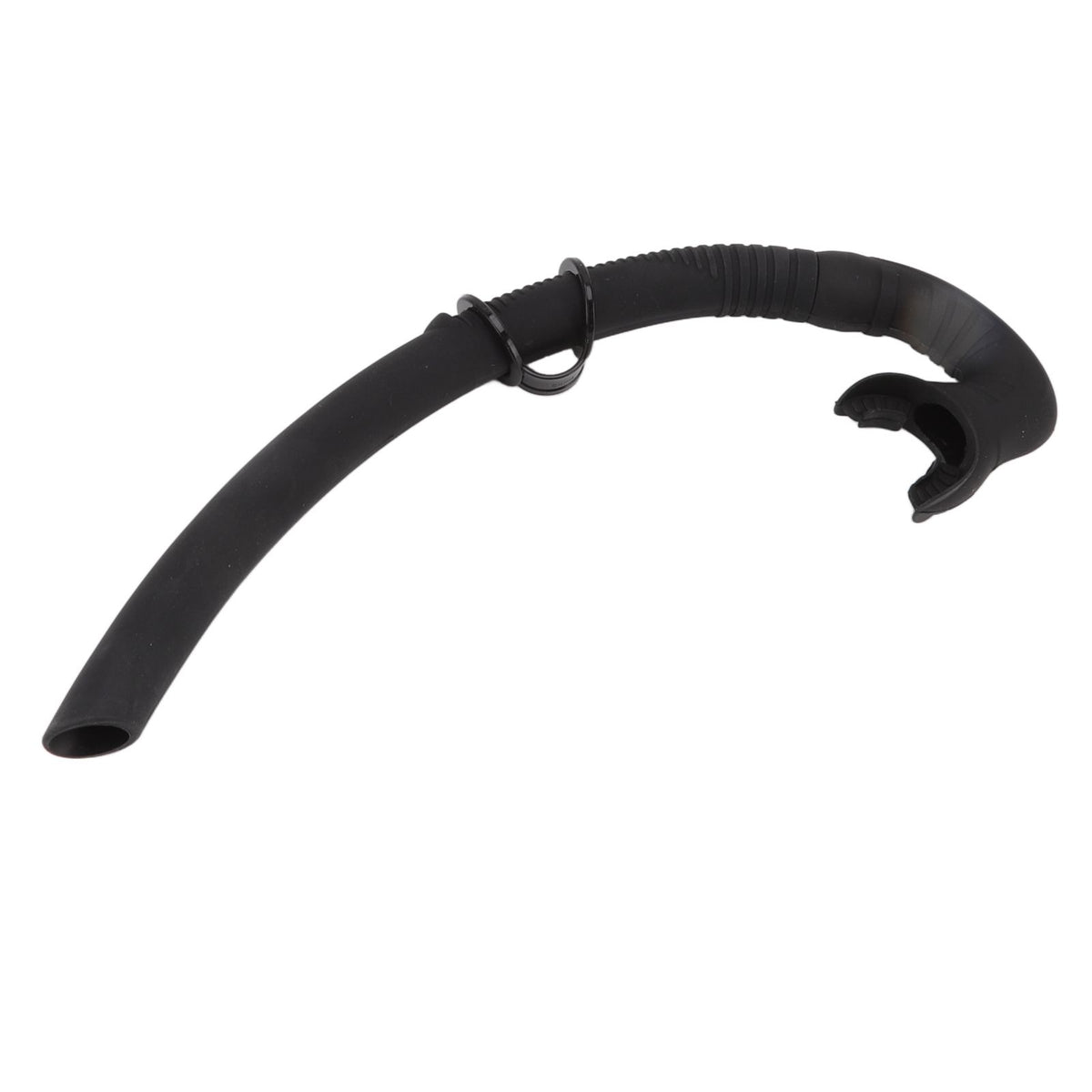 Diving Breathing Tube Foldable Soft Mouthpiece Silicone Freediving Snorkel for Spearfishing Swimming Snorkeling Black