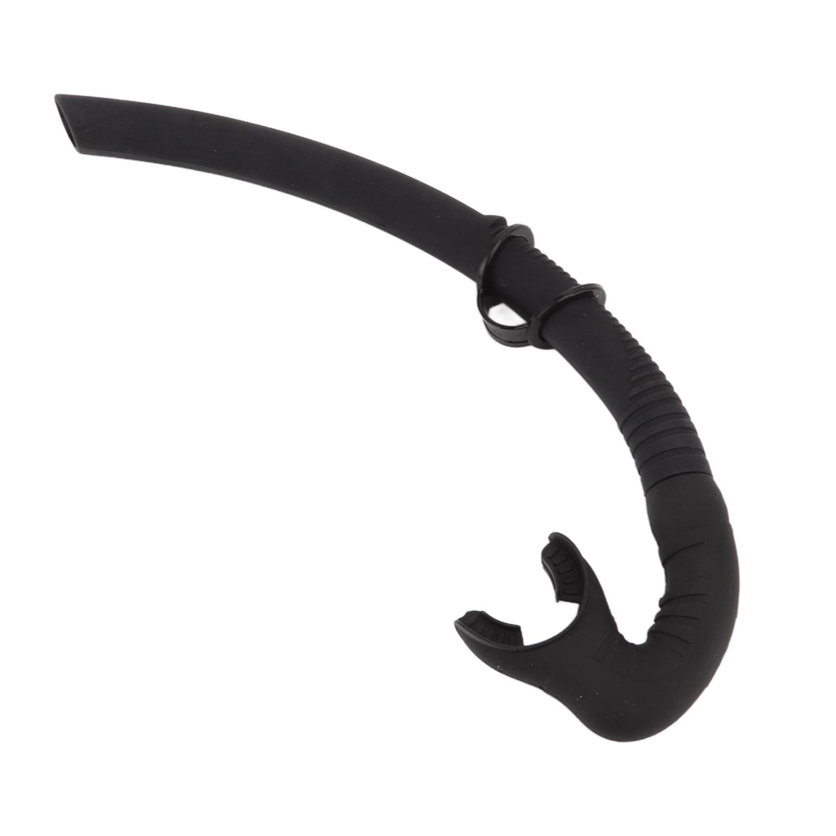 Diving Breathing Tube Foldable Soft Mouthpiece Silicone Freediving Snorkel for Spearfishing Swimming Snorkeling Black