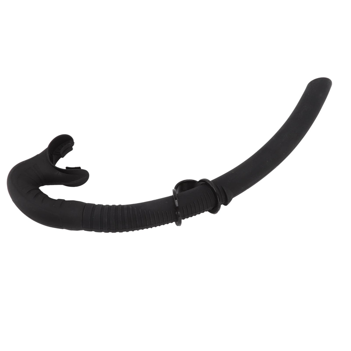 Diving Breathing Tube Foldable Soft Mouthpiece Silicone Freediving Snorkel for Spearfishing Swimming Snorkeling Black
