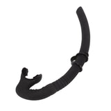 Diving Breathing Tube Foldable Soft Mouthpiece Silicone Freediving Snorkel for Spearfishing Swimming Snorkeling Black - Low Angle