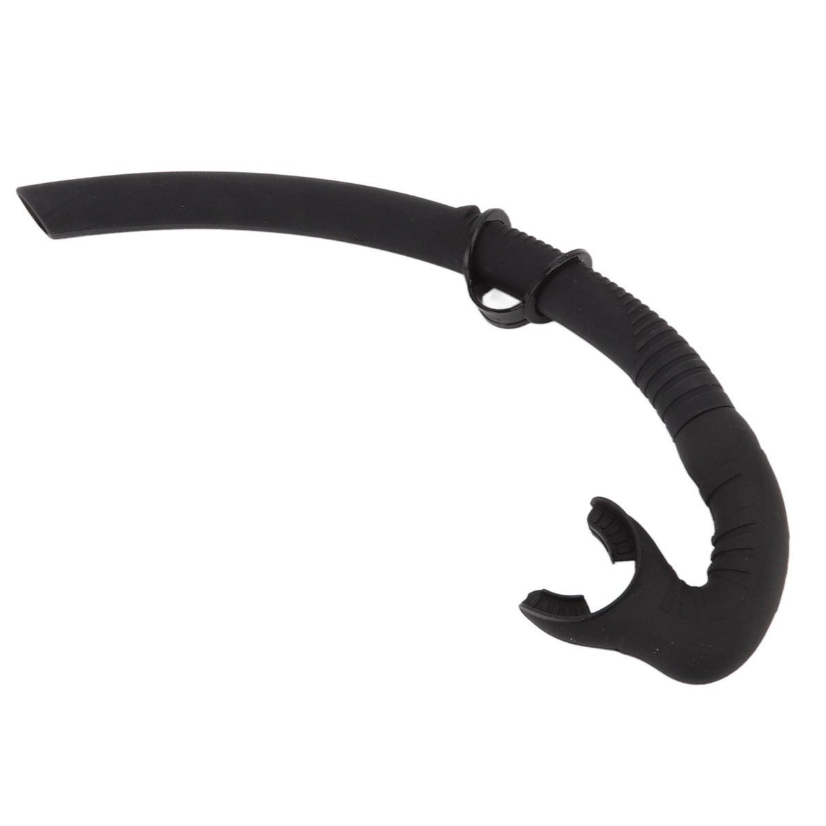 Diving Breathing Tube Foldable Soft Mouthpiece Silicone Freediving Snorkel for Spearfishing Swimming Snorkeling Black