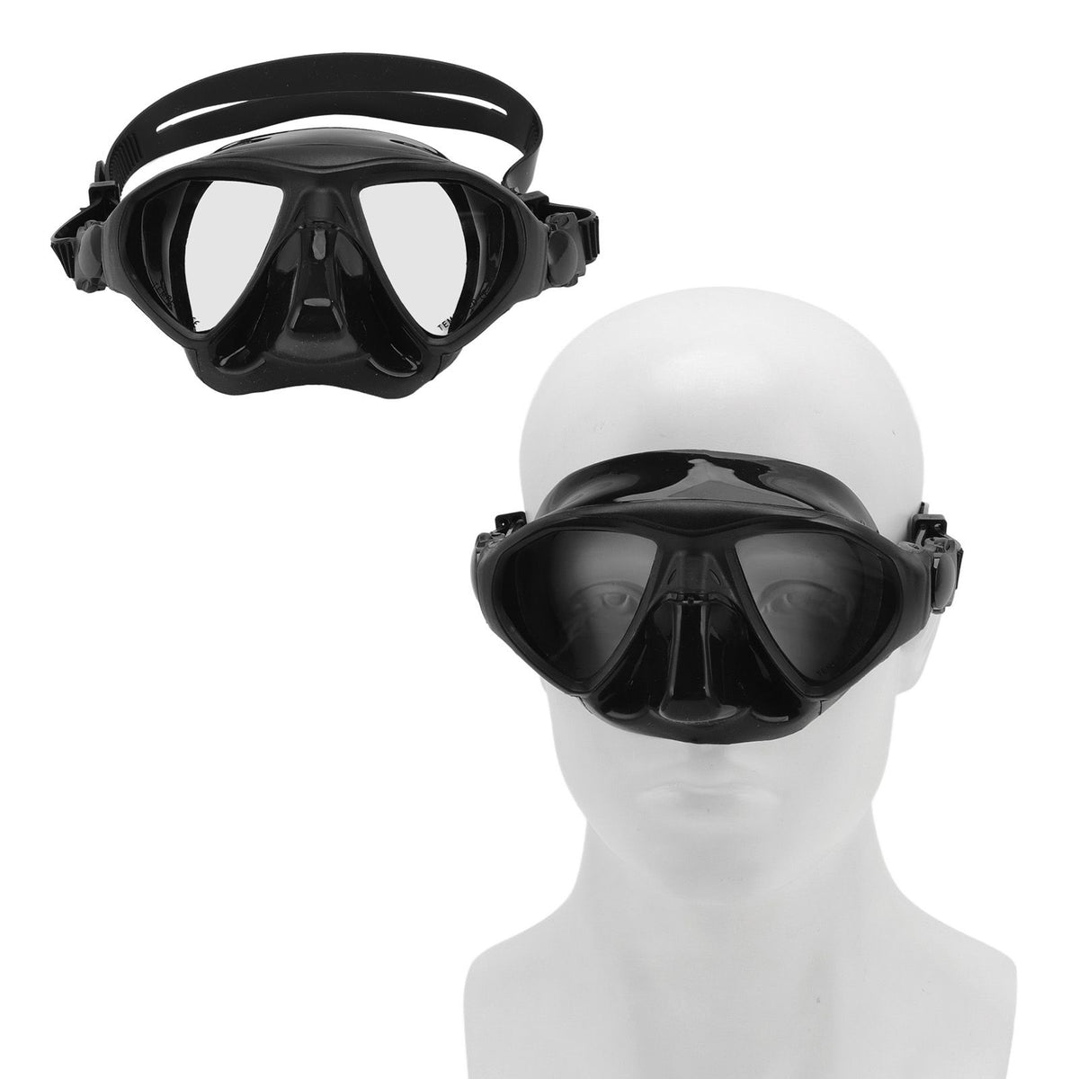 Diving Face Goggles Cover No Leakage Wide View Safe Tempered Glass Snorkeling Goggles