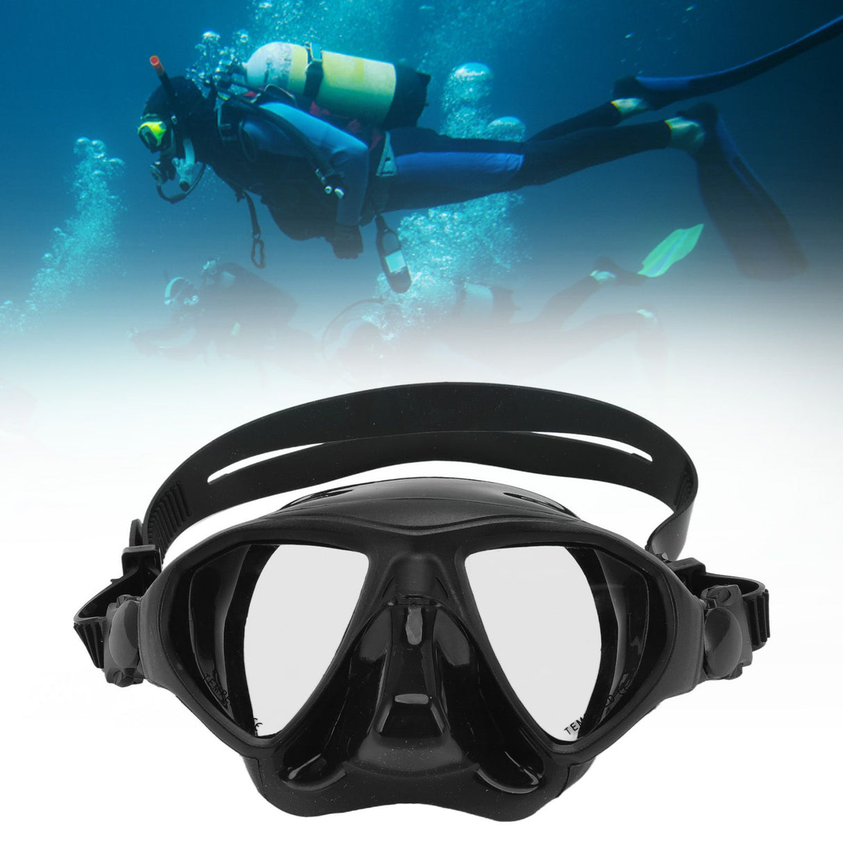 Diving Face Goggles Cover No Leakage Wide View Safe Tempered Glass Snorkeling Goggles