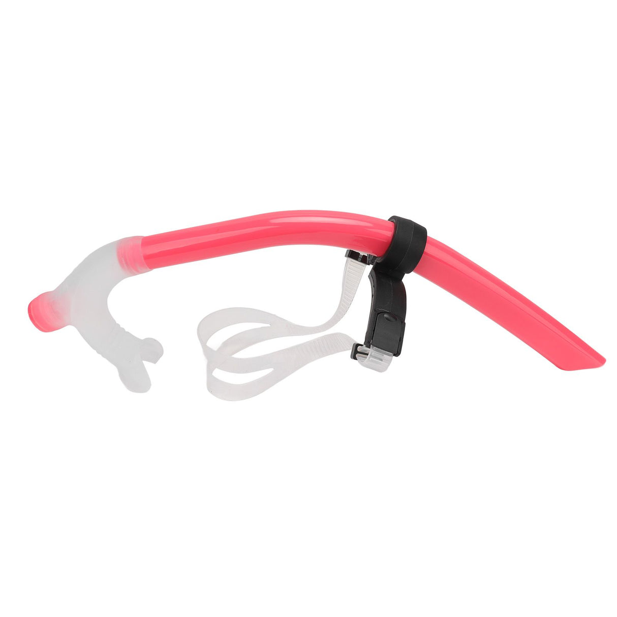 Swimming Snorkel Reduced Drag Silicone Swimming Breathing Tube with Adjustable Head Brace for Snorkeling Diving Pink